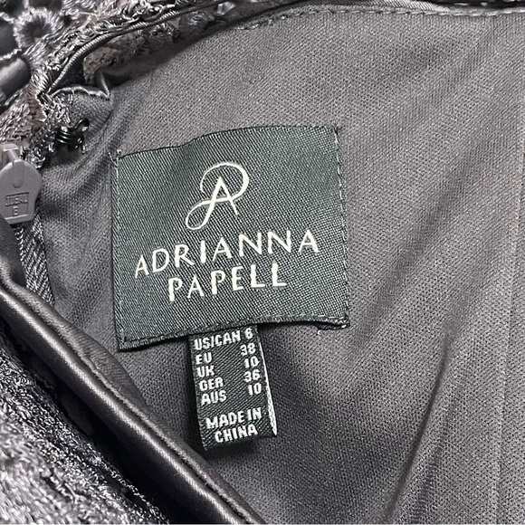 Adrianna Papell Evening Lace Overlay Dress Sleeveless Gray Size 6 NWT - Picture 6 of 9